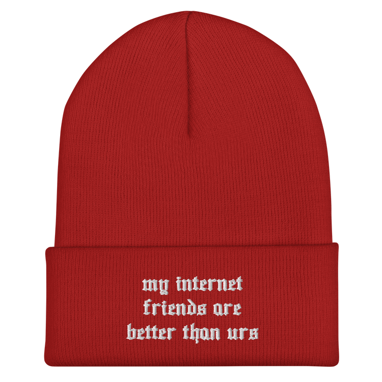"My internet friends" beanie